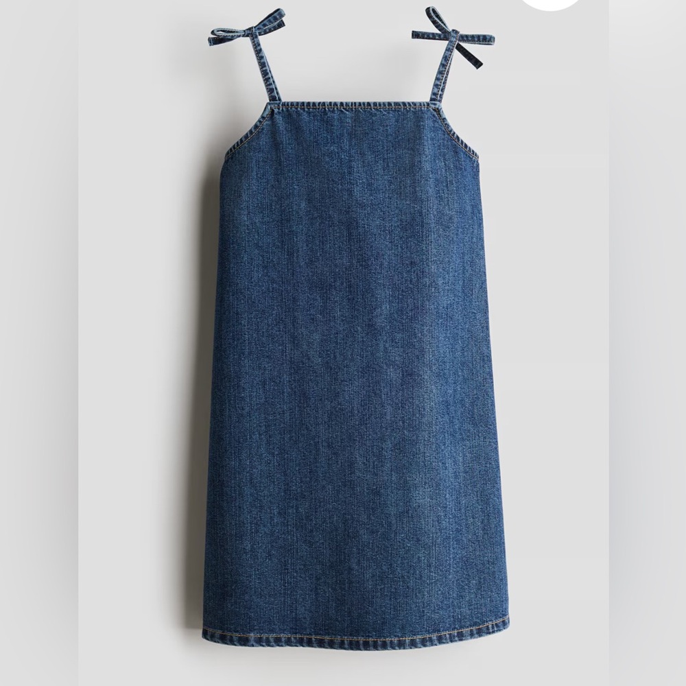 NWOT H&M TIE-DETAIL DENIM DRESS